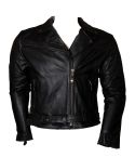 LADY BIKER BLACK LEATHER BRANDO JACKET