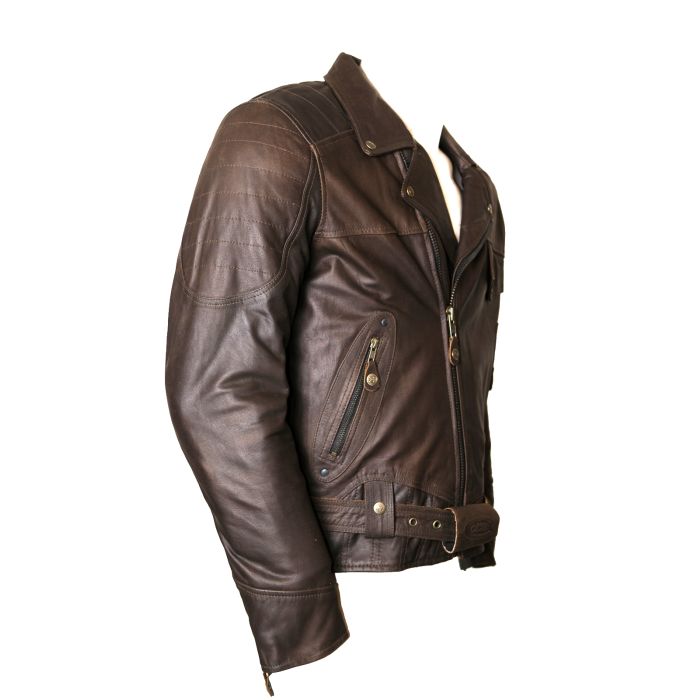 AMERICAN CLASSIC BROWN LEATHER BIKER JACKET