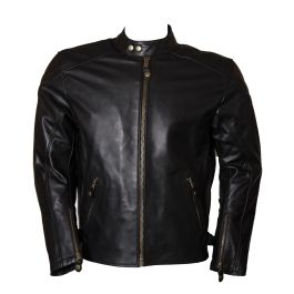 RETRO BLACK LEATHER CLASSIC BIKER JACKET